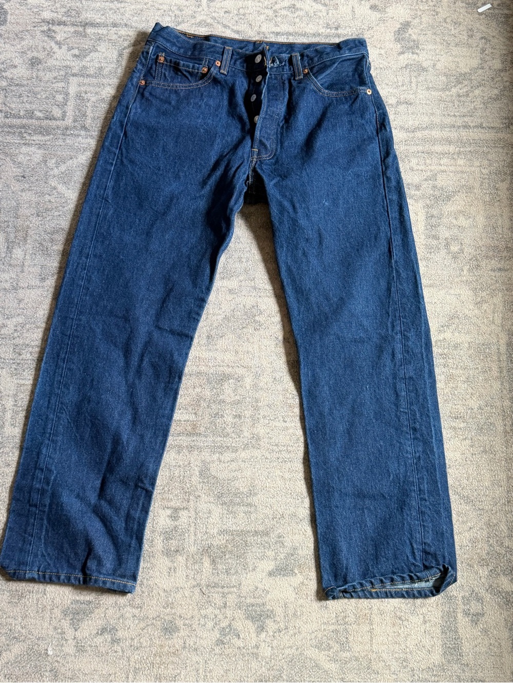 Levi's 501 Classic Straight Jeans 34x32 Indigo Blue. Made in USA